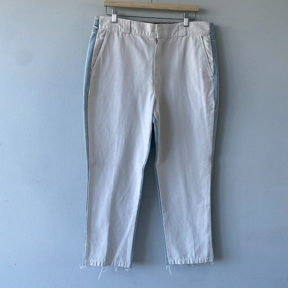 Hudson Jeans Women's Hybrid Style Colorblock Straight Raw Hem Cropped Size 32 - Picture 2 of 7
